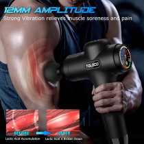 TOLOCO Deep Tissue Massage Gun with 10 Heads – Quiet, Portable, Black