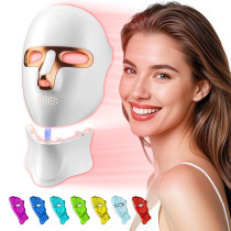 Masque LED Visage & Cou Rechargeable - Thérapie Lumière Roja