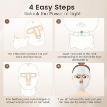 Red Light Therapy Mask for Face & Neck | USB-C LED Infrared Mask