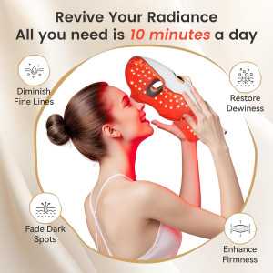 Red Light Therapy Mask for Face & Neck | USB-C LED Infrared Mask