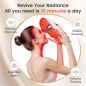 Red Light Therapy Mask for Face & Neck, USB-C Rechargeable LED Infrared Facial Mask - White Gold Red Light Therapy Mask for Face & Neck, USB-C Rechargeable LED Infrared Facial Mask - White Gold