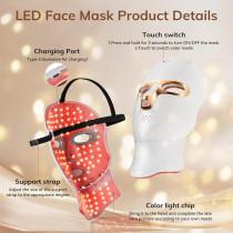 Cordless Red Light Therapy Mask for Face | USB-C Rechargeable LED Mask