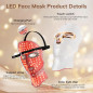 Masque de thérapie par lumière rouge sans fil, LED rechargeable USB-C, infrarouge pour visage, maison, voyage, yoga, sommeil