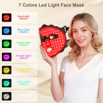 Red Light Therapy LED Face Mask with Rechargeable Remote – Comfortable At-Home Facial Light Treatment