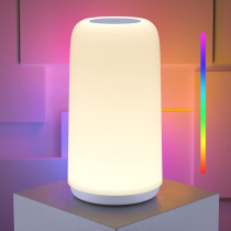 Lampe de Chevet Tactile RGB, Design Élégant, LED Dimable