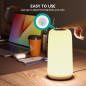 Touch Bedside Table Lamp - Sleek RGB 3-Way Dimmable LED Nightstand Lamp with Warm White & Multi-Color Lights Touch Bedside Table Lamp - Sleek RGB 3-Way Dimmable LED Nightstand Lamp with Warm White & Multi-Color Lights