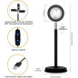 Sunset Lamp Projection with 21 Colors, 180° Rotation, Push Button & APP Control for Party & Bedroom Decor Sunset Lamp Projection with 21 Colors, 180° Rotation, Push Button & APP Control for Party & Bedroom Decor
