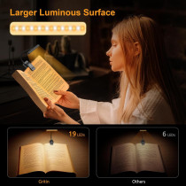 Lampe de Lecture Rechargeable Gritin 19 LED, 3 Couleurs, 80H