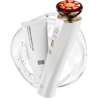 INIA Appareil de Thérapie par Lumière Rouge 3-en-1 pour Visage et Cou, Anti-Poches et Raffermissant (Blanc)