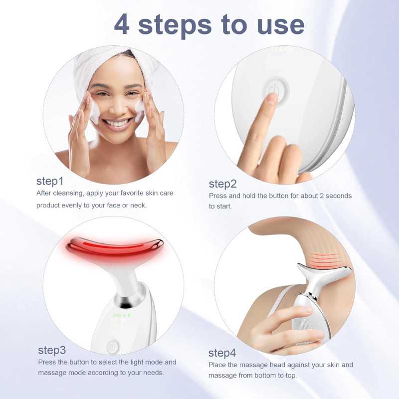Appareil de Massage Facial LED 7 Couleurs Portable Peau