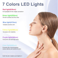Facial Massager with 7-Color LED Light Therapy for Face & Neck – Portable Skin Care Tool