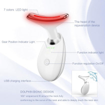 Facial Massager with 7-Color LED Light Therapy for Face & Neck - Portable