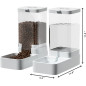 Distributeur automatique de nourriture et d'eau Gravity 3,8L pour chiens et chats, grande capacité Distributeur automatique de nourriture et d'eau Gravity 3,8L pour chiens et chats, grande capacité