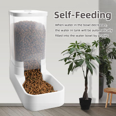 Gravity Pet Feeder & Water Dispenser Set - 3.8L Automatic Feeder for Pets