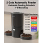 Distributeur Automatique Double pour Chats, 6 Repas/Jour, 4,2L, Enregistreur Vocal, Minuteur Flexible (Noir) Distributeur Automatique Double pour Chats, 6 Repas/Jour, 4,2L, Enregistreur Vocal, Minuteur Flexible (Noir)
