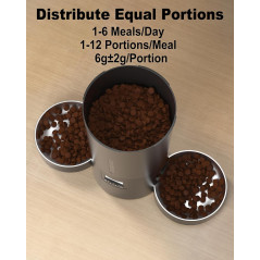 Distributeur Automatique Chat Double 6 Repas Jour 4.2L Noir