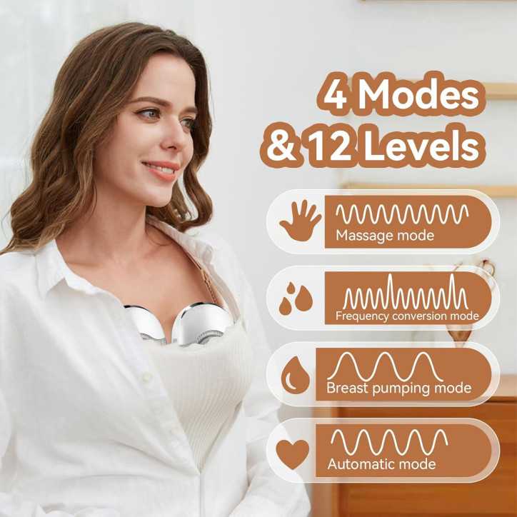 Tire-lait Électrique Portable Sans Mains MY-375, 4 Modes, 12 Niveaux, 2 Pièces, Blanc Tire-lait Électrique Portable Sans Mains MY-375, 4 Modes, 12 Niveaux, 2 Pièces, Blanc