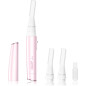 Painless Electric Facial Hair Remover for Women with Pivoting Head & 2 Blades, Battery Operated - Pink
