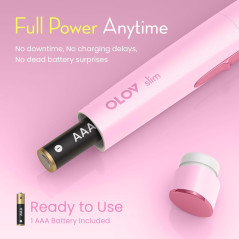 Painless Electric Facial Hair Remover for Women with Pivoting Head & 2 Blades, Battery Operated - Pink