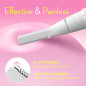 Painless Electric Facial Hair Remover for Women with Pivoting Head & 2 Blades, Battery Operated - Pink