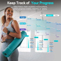 Arboleaf 60in Digital Body Tape Measure with Bluetooth, App, Locking & Retractable for Body & Fat Measurement