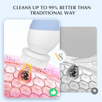 COSLUS 2-in-1 Silicone Facial Cleansing Brush | Waterproof Exfoliating Spa