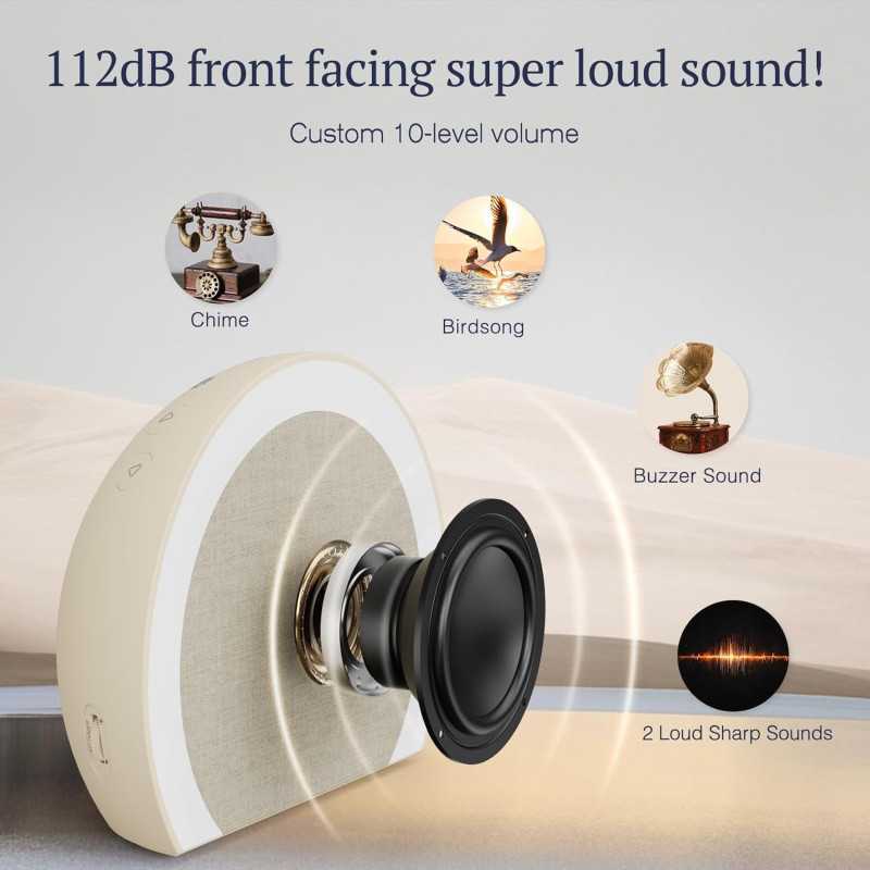 ANJANK Loud Alarm Clock with Wireless Bed Shaker & 9-Color Night Light