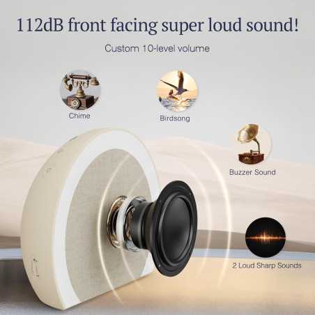 ANJANK Loud Alarm Clock with Wireless Bed Shaker & 9-Color Night Light