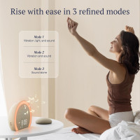 Réveil ANJANK Extra Fort avec Vibreur Sans Fil, Lumière Multicolore et Chargeur USB, Idéal Grands Dormeurs