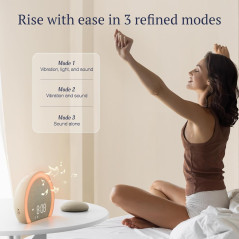 ANJANK Loud Alarm Clock with Wireless Bed Shaker, Vibrating Dual Alarm, 9-Color Night Light & USB Charger