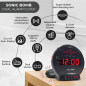Réveil Sonic Bomb double alarme très forte avec vibreur, noir, pour gros dormeurs, batterie de secours