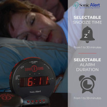 Sonic Bomb Dual Loud Alarm Clock with Bed Shaker & Battery Backup