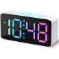 Cadmos Super Loud Digital Alarm Clock for Heavy Sleepers with 7-Color Night Light, Adjustable Volume, USB Charger (White+RGB)