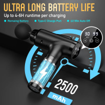 Deep Tissue Massage Gun - Handheld Electric Muscle Massager, 30 Speeds
