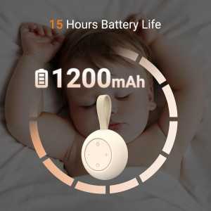 Machine à Sons Portable pour Bébé - Bruit Blanc, 12 Sons Apaisants, Minuterie, 15h Batterie, Clip Poussette