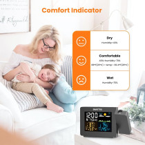 Réveil Projection SMARTRO SC91 avec Station Météo & Hygromètre
