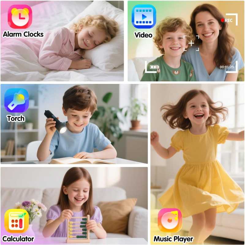 Cosjoype Kids Smart Watch with Games, Camera & Music Player for Ages 4-12