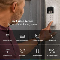 myQ Smart Garage Door Video Keypad with Wide-Angle Camera, Custom PIN Codes & Smartphone Control, White