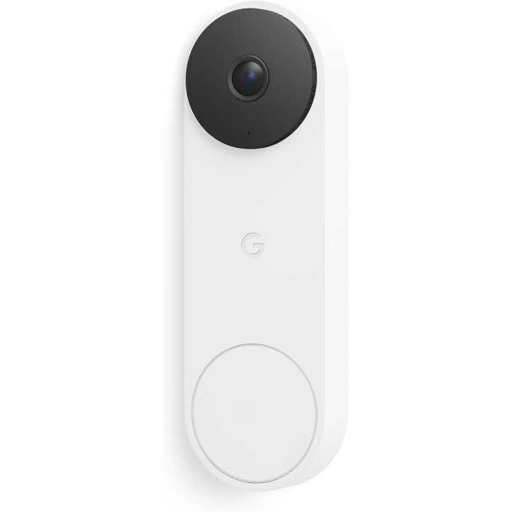 Google Nest Doorbell Wired 3rd Gen - 2K Video, Night Vision, 2-Way Audio, Live View, Snow, 2025 Model