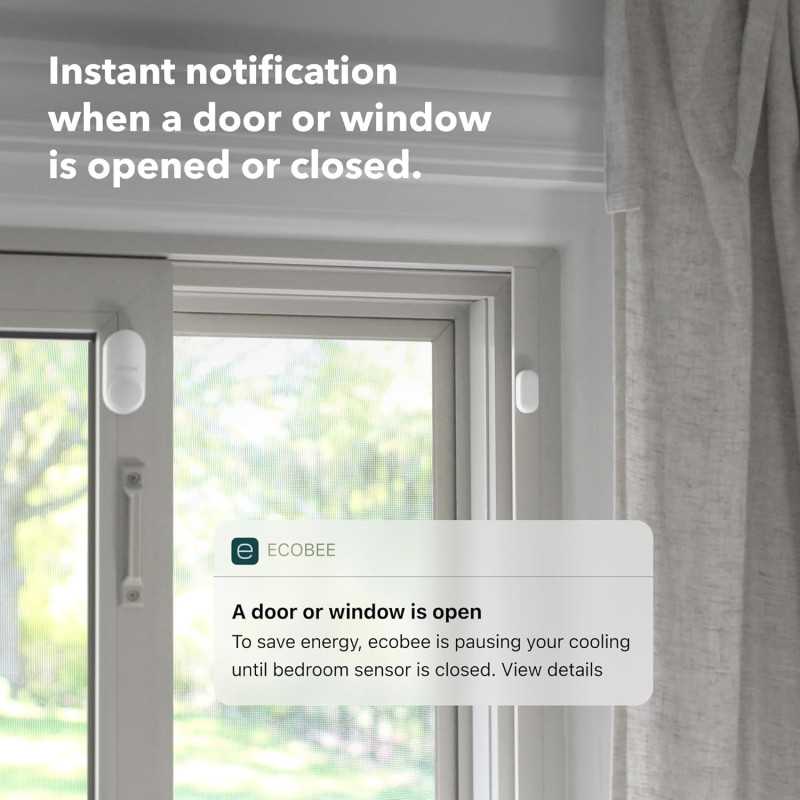 Ecobee Smart Sensor 2-Pack for Doors & Windows - WiFi Security & Energy