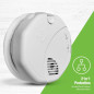Détecteur combiné fumée et monoxyde de carbone First Alert SMCO100, batterie, bouton test/silence, blanc Détecteur combiné fumée et monoxyde de carbone First Alert SMCO100, batterie, bouton test/silence, blanc