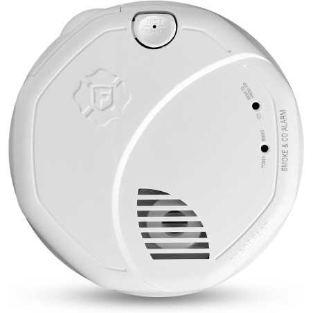 Détecteur combiné fumée et monoxyde de carbone First Alert SMCO100, batterie, bouton test/silence, blanc