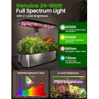 LetPot LPH-SE Smart Hydroponics Garden Kit, 12 Pods, WiFi & APP Controlled, 24W LED, 5.5L Tank, Timer