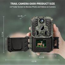 Caméra Trail WOSPORTS 48MP 4K Vision Nuit IP66 Étanche
