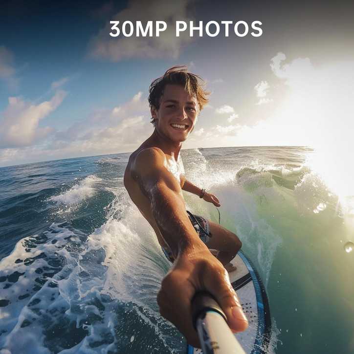Caméra d'Action ODDV 4K60FPS 30MP Étanche 40m avec Double Écran, Zoom 5X, WiFi, Carte 64GB Noir Caméra d'Action ODDV 4K60FPS 30MP Étanche 40m avec Double Écran, Zoom 5X, WiFi, Carte 64GB Noir