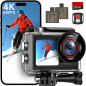 Caméra d'Action ODDV 4K60FPS 30MP Étanche 40m avec Double Écran, Zoom 5X, WiFi, Carte 64GB Noir Caméra d'Action ODDV 4K60FPS 30MP Étanche 40m avec Double Écran, Zoom 5X, WiFi, Carte 64GB Noir
