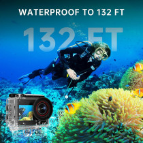 ODDV 4K60FPS 30MP Waterproof Action Camera with Dual LCD & 64GB Card
