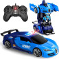 Voiture Télécommandée Transformable en Robot, Rotation 360°, LED, Mode Démo, Facile à Utiliser, 2.4GHz, Cadeau Noël Enfants