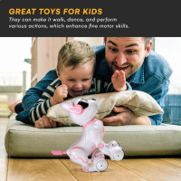 Top Race Pink Robot Dog - Interactive Smart RC Puppy for Kids 3+