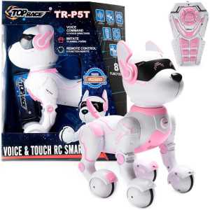 Top Race Pink Robot Dog - Interactive Remote Control Smart Pet with Voice Commands, Dancing & Touch for Kids 3+